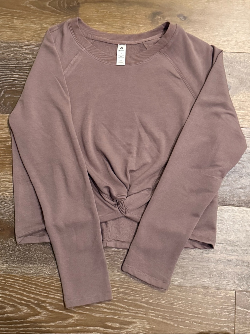 90 Degree By Reflex Mauve Knot-Front Crewneck Sweatshirt